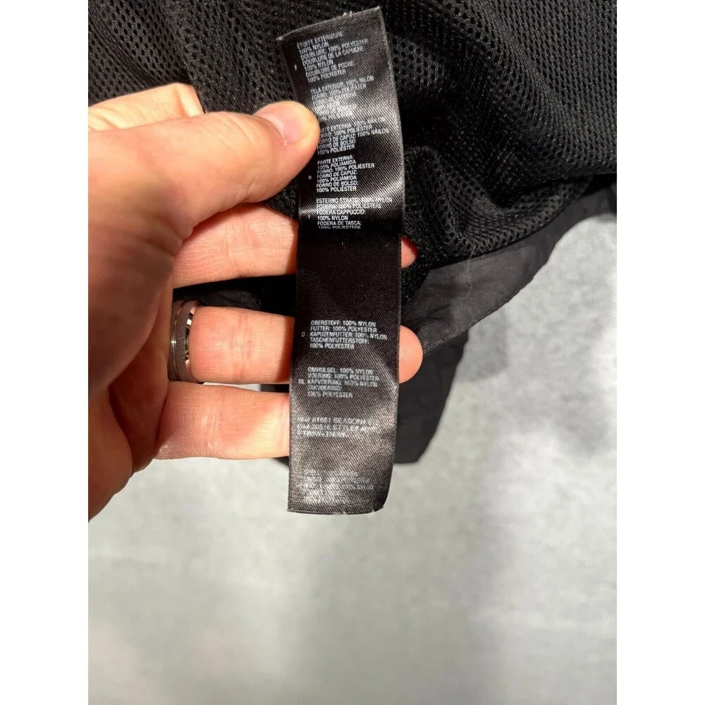 The North Face Windbreaker Jacket Men's Medium Black Mesh‎ Lined Hooded Full Zip